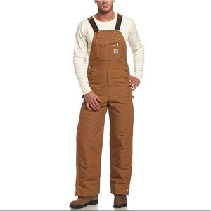 Carhartt Quilt Lined Zip To Thigh Bib Overalls